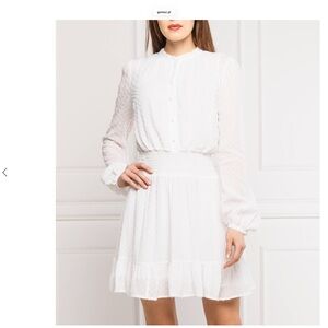 Michael Kors Elegant White Long Sleeve Dress